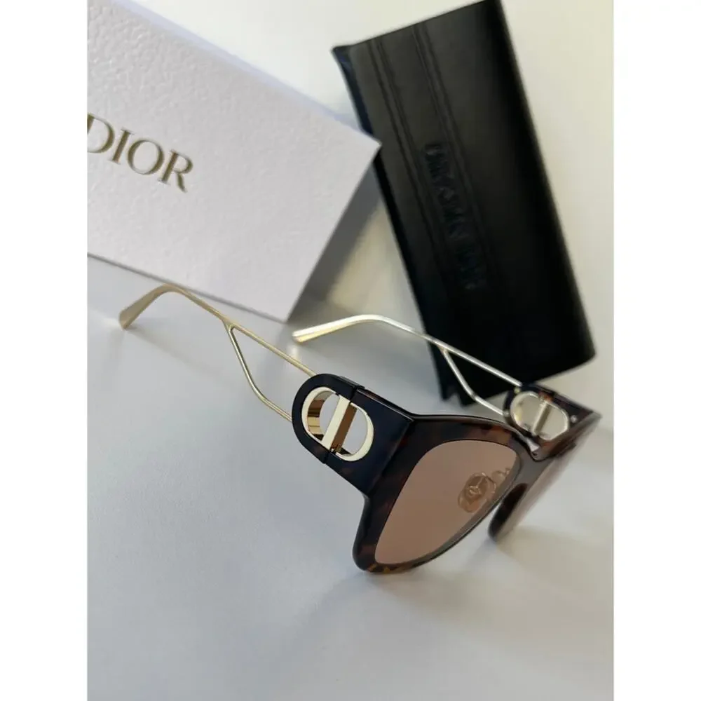 NEW Dior 30Montaigne B2U Brown Gold Cat Eye Sunglasses - Picture 8 of 9